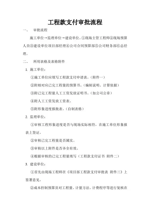 工程款支付审批流程