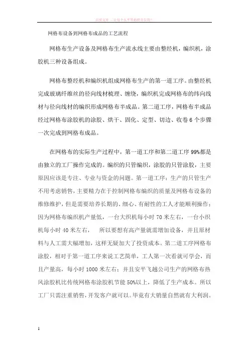 网格布设备到网格布成品的工艺流程