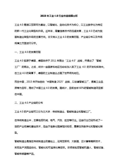 2023年工业4.0行业市场规模分析
