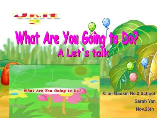 PEP小学英语六年级上U3 What are you going to do