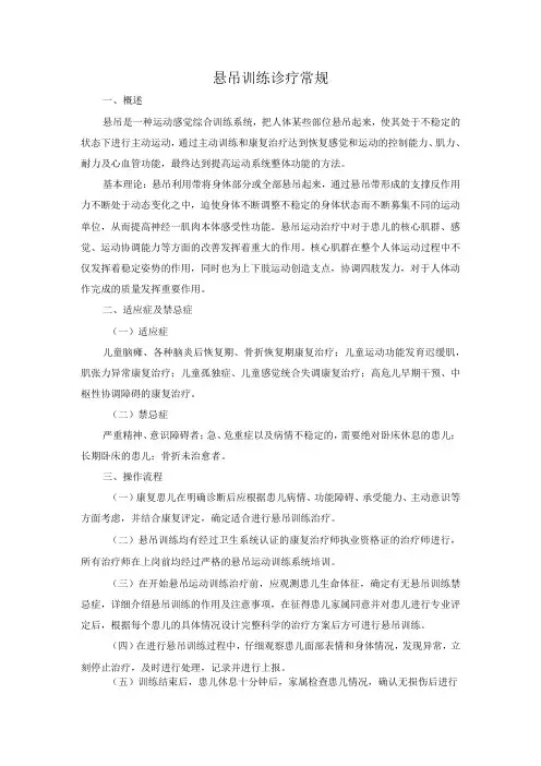 悬吊训练诊疗常规