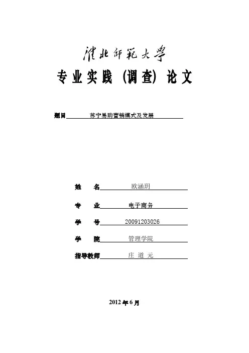 电商论文——苏宁易购营销模式及发展