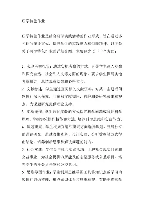 研学 特色作业