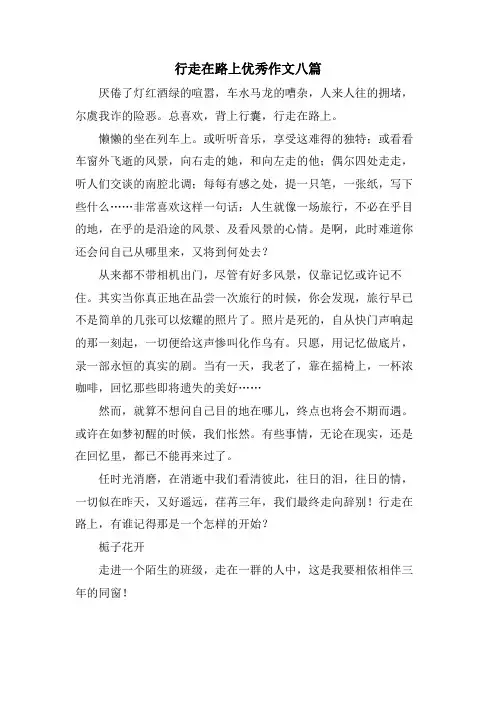 行走在路上优秀作文八篇