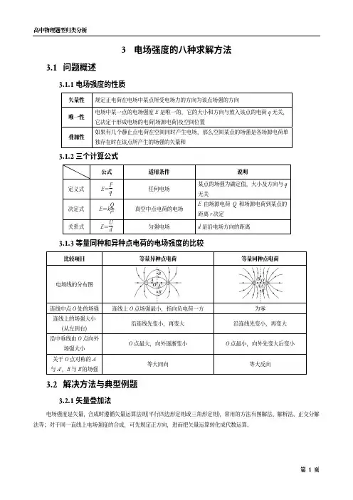 电场强度的八种求解方法