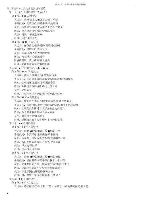 宝宝各年龄段智力开发