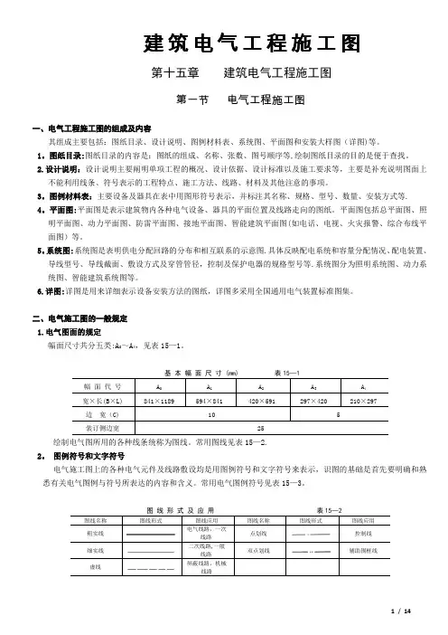 建筑电气施工图实例图解(图例、符号、含义)