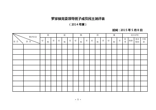 党代会民主测评表