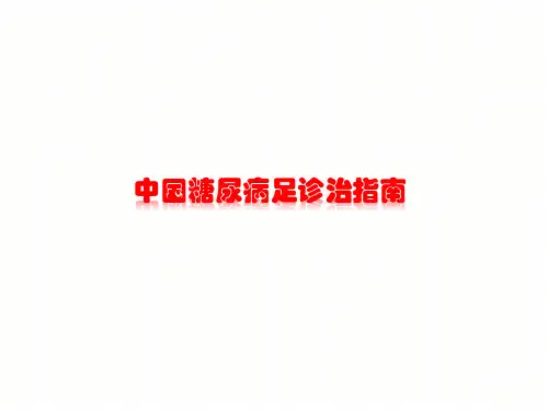 中国糖尿病足诊治指南(最新版)