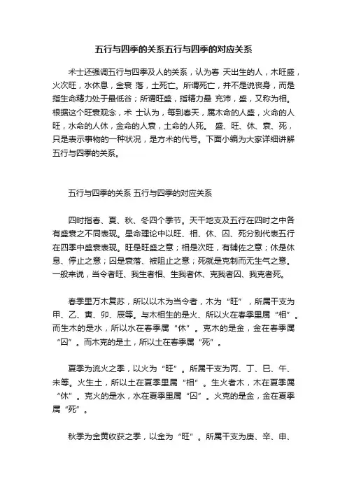 五行与四季的关系五行与四季的对应关系