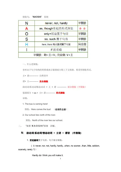 高中英语 高三复习倒装句资料 含讲义和练习、答案