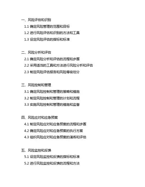风险预控体系重点管理内容包括