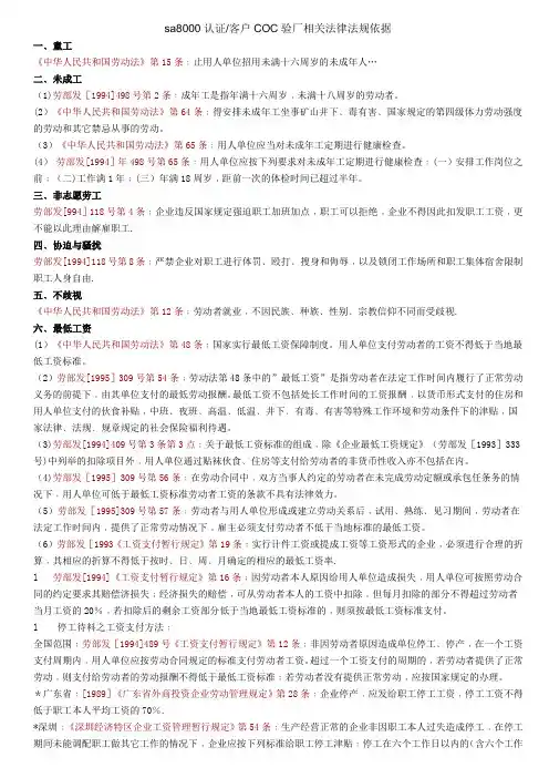 验厂相关的法律法规