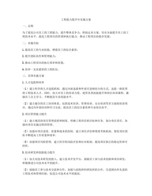 工程能力提升年实施方案
