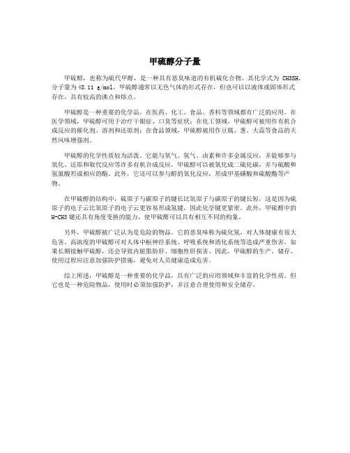 甲硫醇分子量
