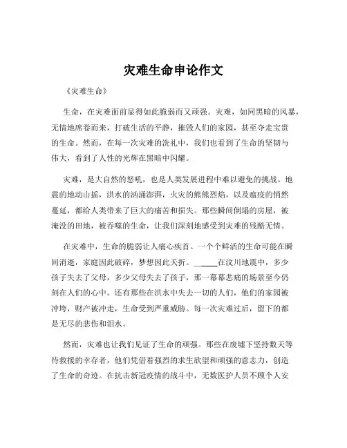 灾难生命申论作文