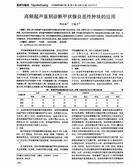 高频超声鉴别诊断甲状腺良恶性肿块的应用