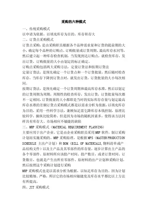 采购的六种模式