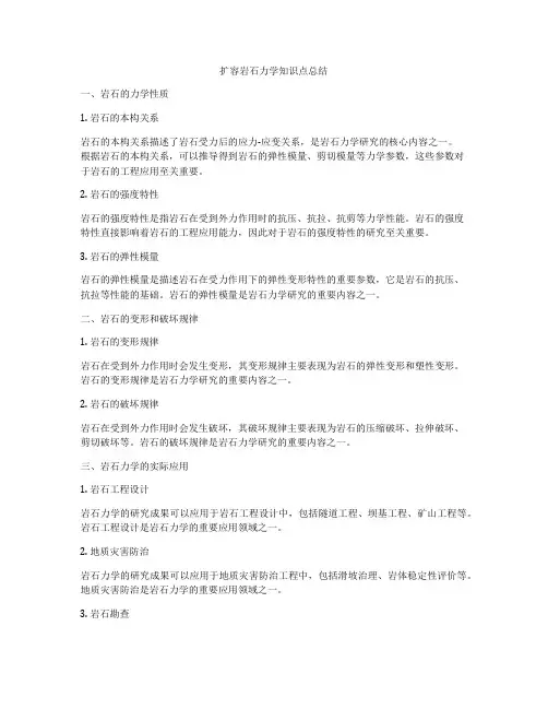 扩容岩石力学知识点总结