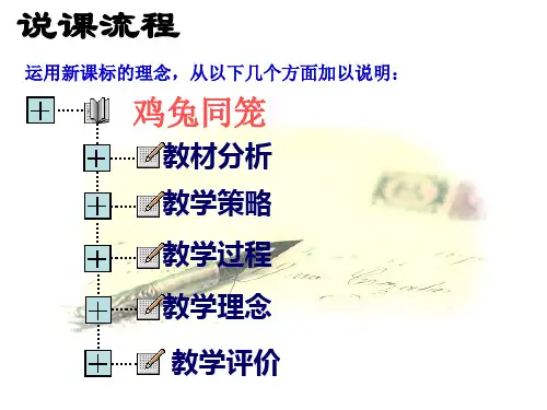 鸡兔同笼小学四年级说课稿讲解学习.ppt