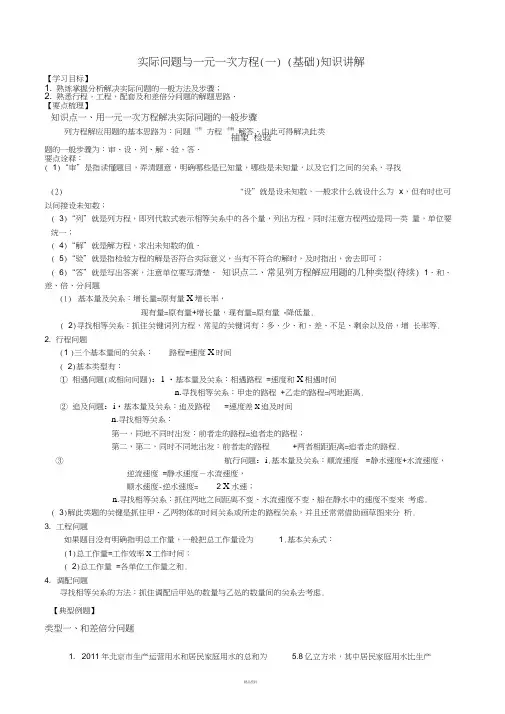 实际问题与一元一次方程(知识讲解)