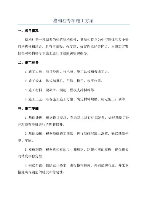 格构柱专项施工方案