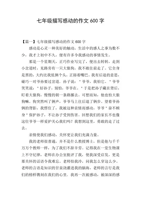七年级描写感动的作文600字