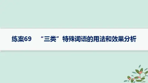 2025届高考语文一轮总复习第4部分语言积累梳理与探究运用练案69“三类”特殊词语的用法和效果分析