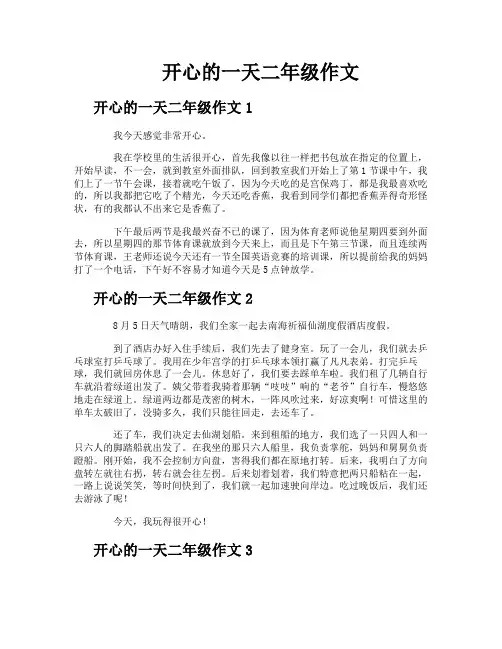 开心的一天二年级作文