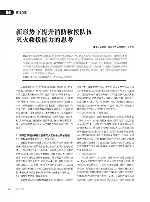新形势下提升消防救援队伍灭火救援能力的思考