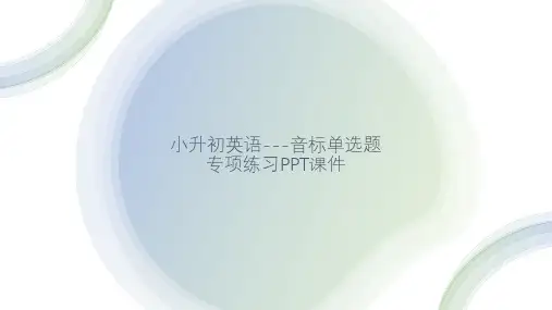 小升初英语---音标单选题专项练习PPT课件