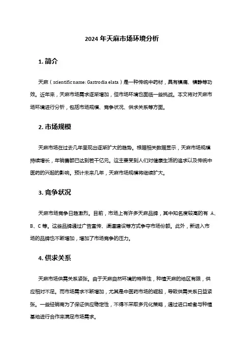 2024年天麻市场环境分析