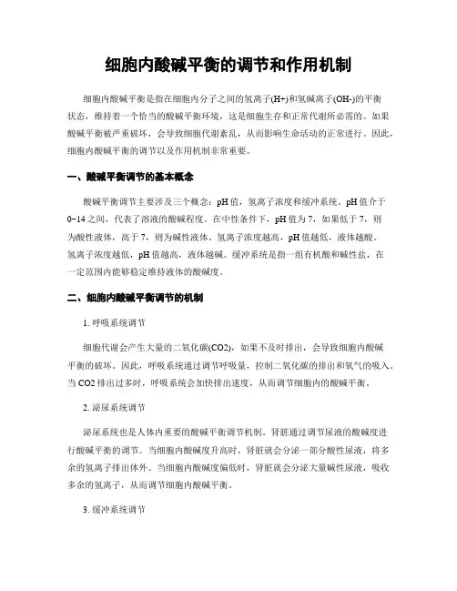 细胞内酸碱平衡的调节和作用机制