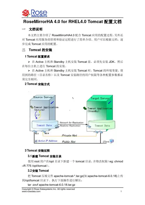 RoseMirrorHA 4.0 for RHEL4.0 Tomcat配置文档