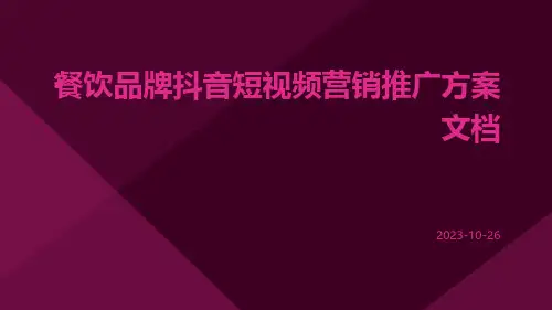 餐饮品牌抖音短视频营销推广方案文档