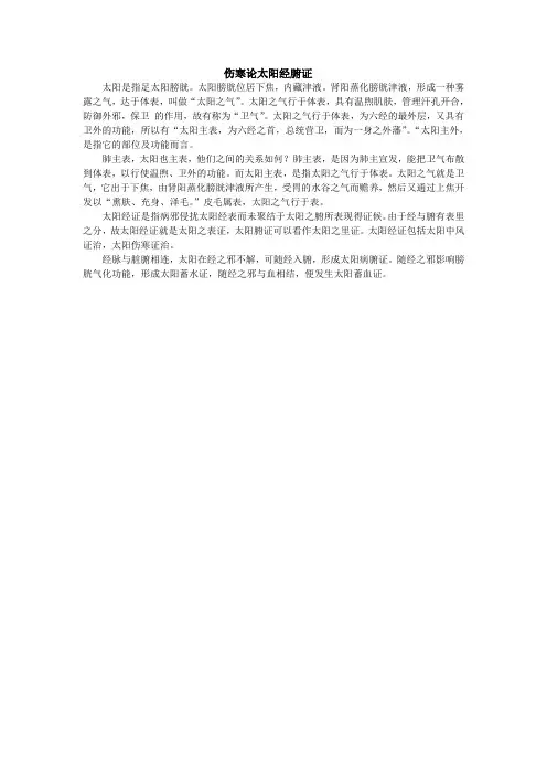 伤寒论太阳经腑证