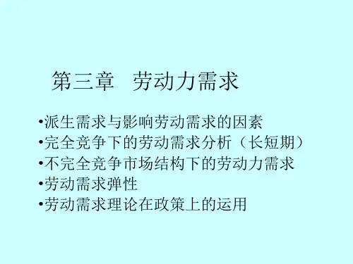 第三章   劳动力需求