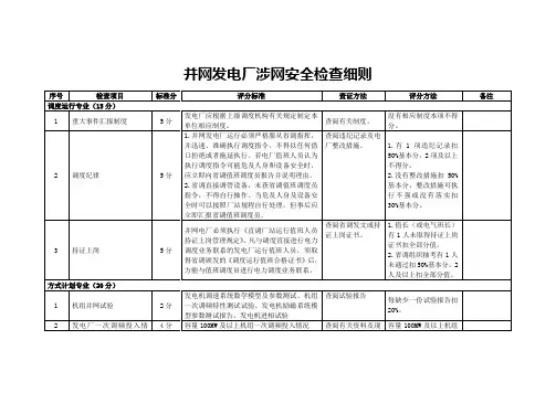 并网发电厂涉网安全检查细则(参考Word)