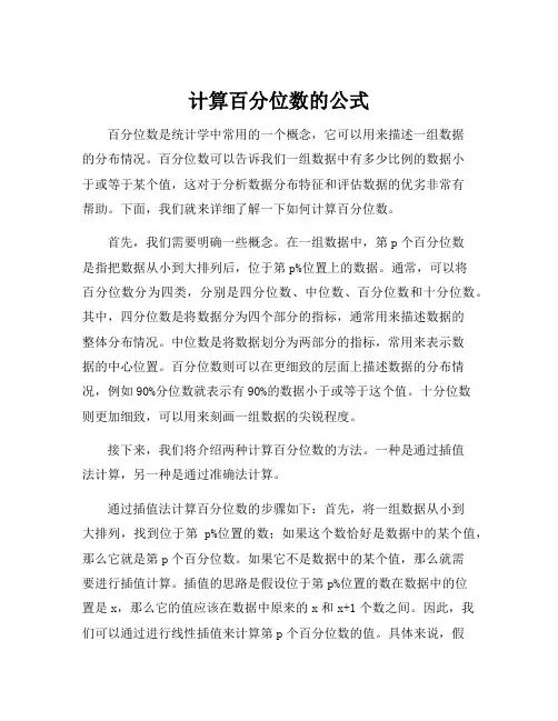 计算百分位数的公式