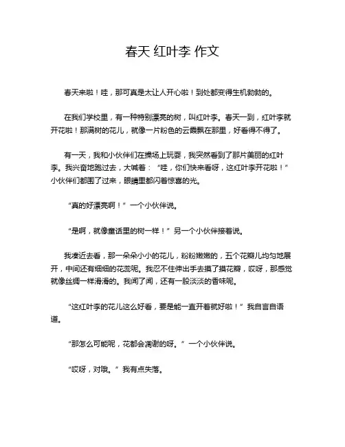 春天 红叶李 作文