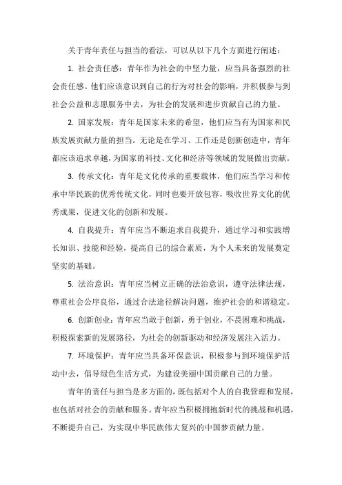 关于青年责任与当担看法