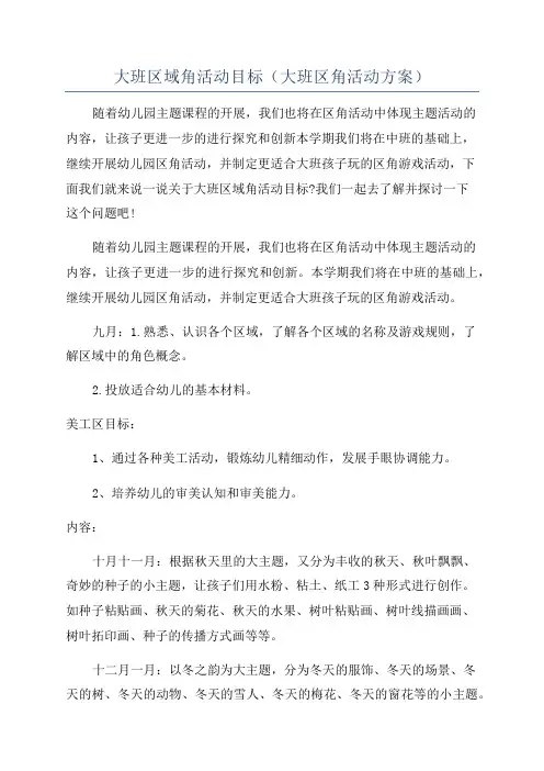 大班区域角活动目标(大班区角活动方案)