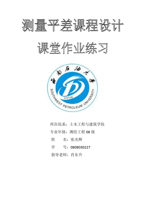 控 制 网 平 差 报 告