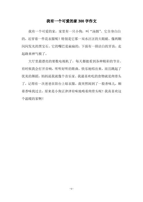 我有一个可爱的家300字作文
