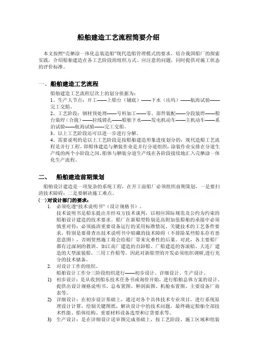 船舶建造工艺流程简要介绍
