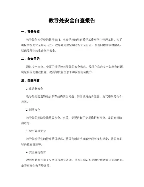 教导处安全自查报告