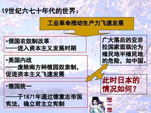 高中历史选修一《专题八日本明治维新一走向崩溃的幕府政权》140人民版PPT课件