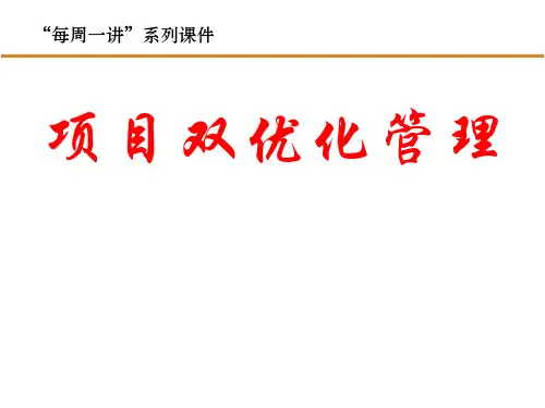 项目双优化管理