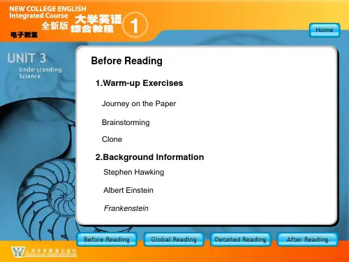 全新版大学英语第一册第二版电子教案Unit3课件
