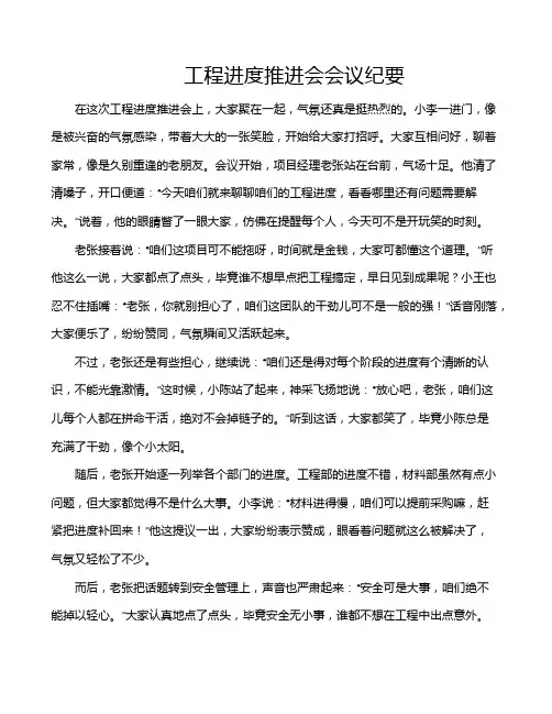 工程进度推进会会议纪要